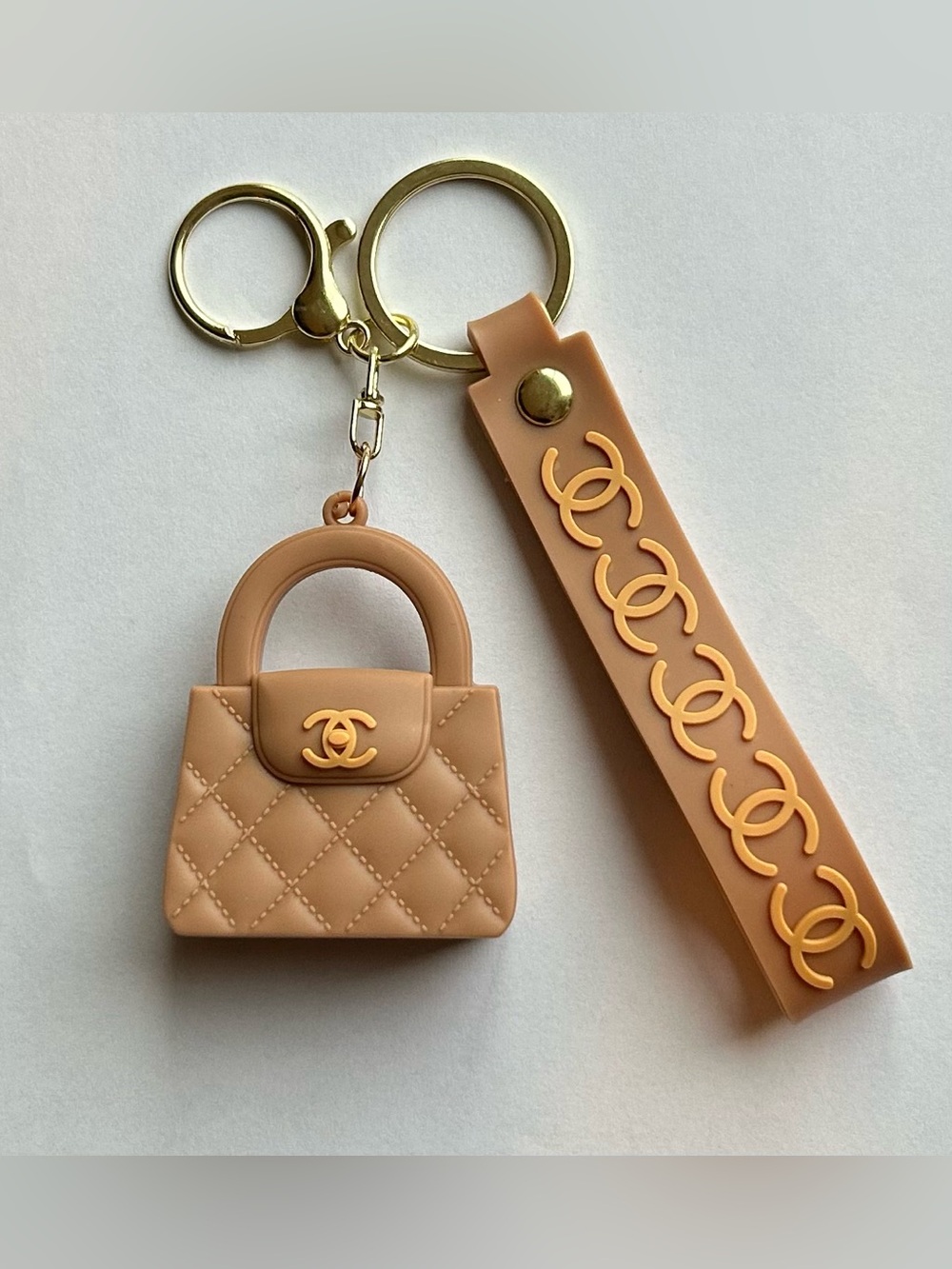 CC Tan Purse Keychain